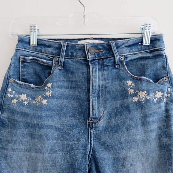 ABERCROMBIE & FITCH The Super Skinny Ankle High Rise Curve Love Embroidered Jean - Picture 5 of 12